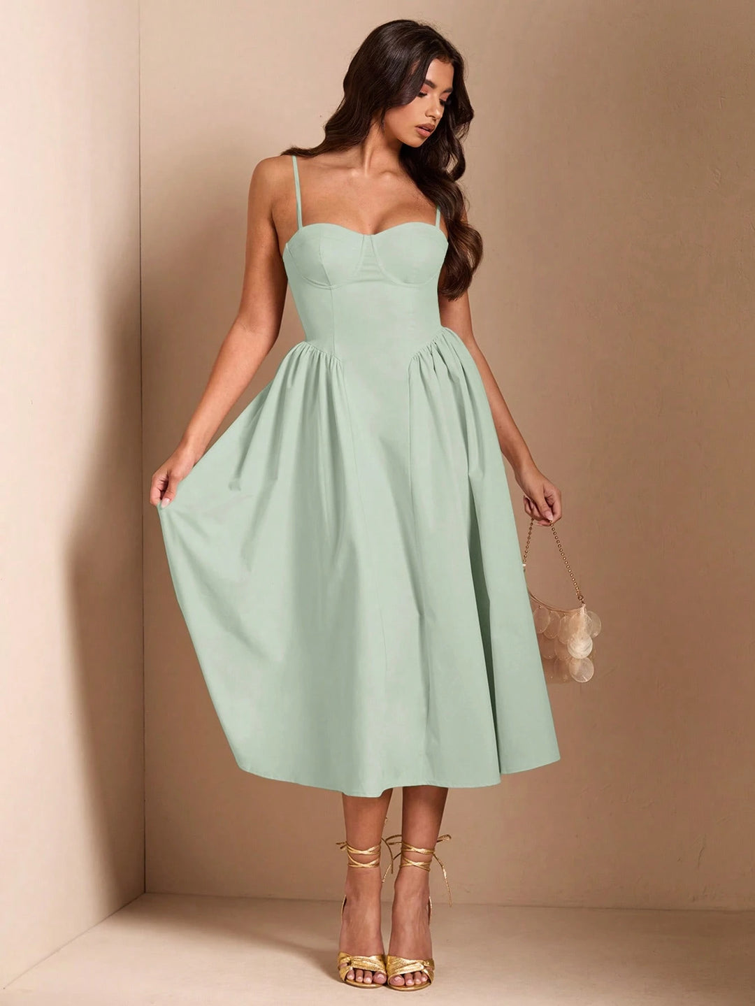 Rochie midi SHEIN, verde