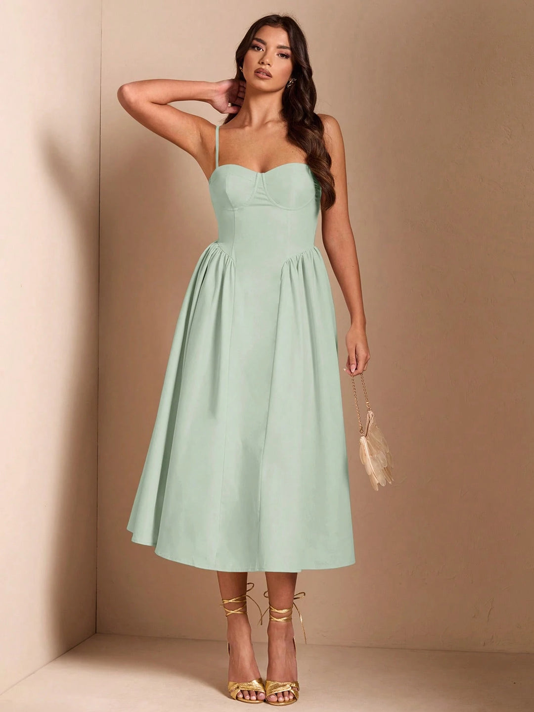 Rochie midi SHEIN, verde