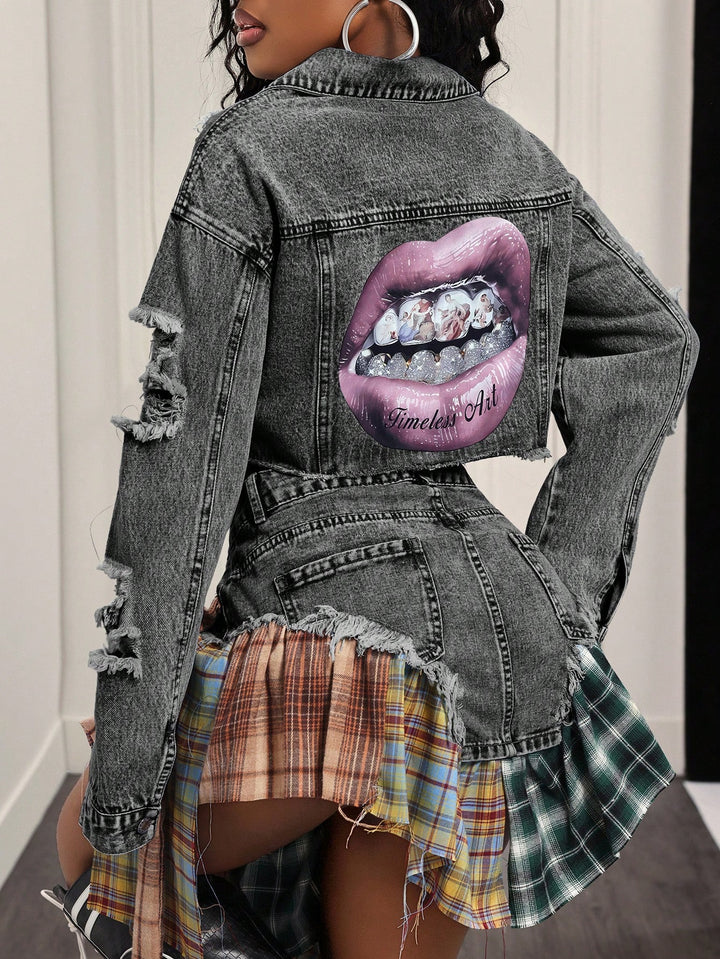 Jachetă din denim SHEIN, gri