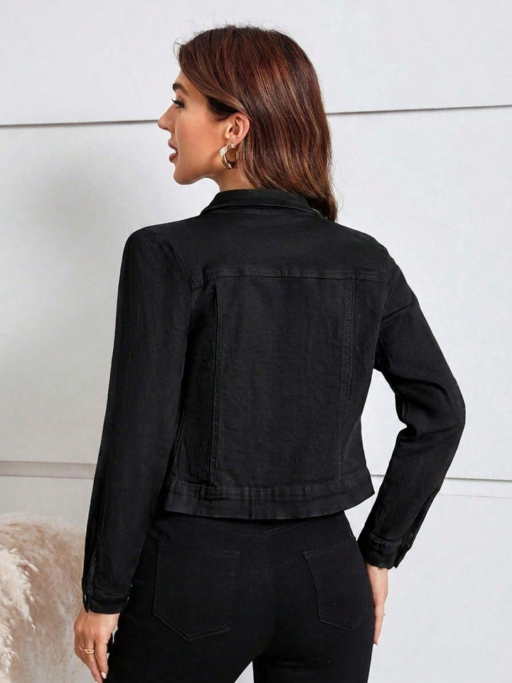 Jachetă denim SHEIN, negru