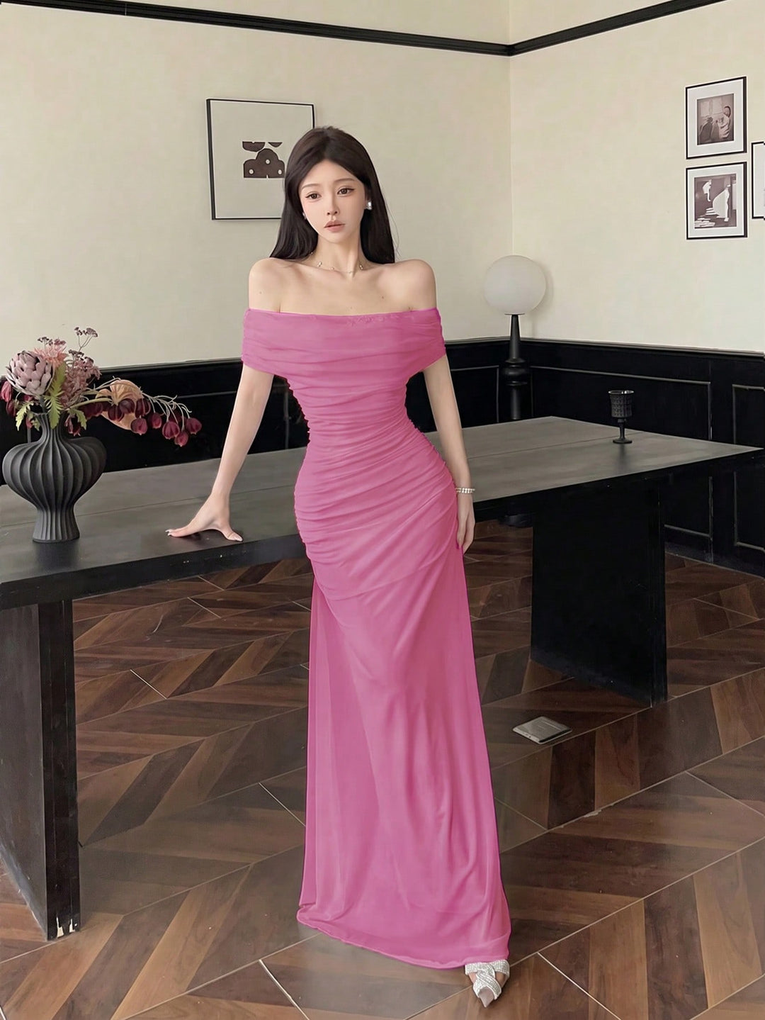 Rochie maxi SHEIN, roz