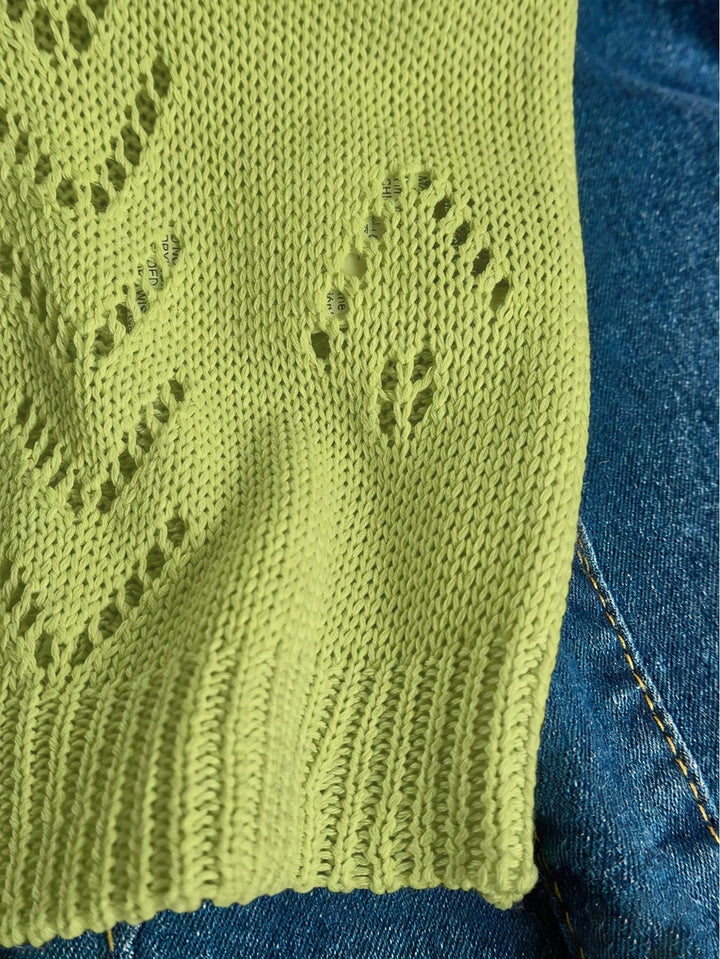 Cămașă tricotată SHEIN, verde