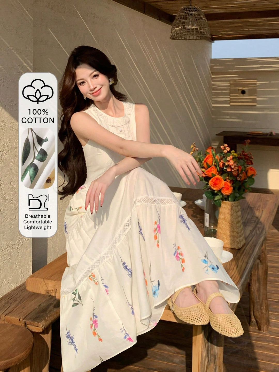 Rochie midi SHEIN, alb
