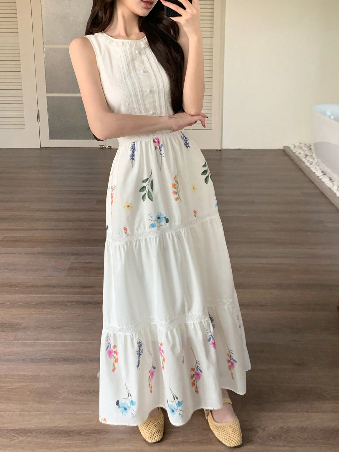 Rochie midi SHEIN, alb