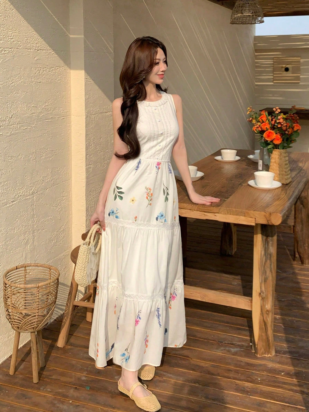 Rochie midi SHEIN, alb