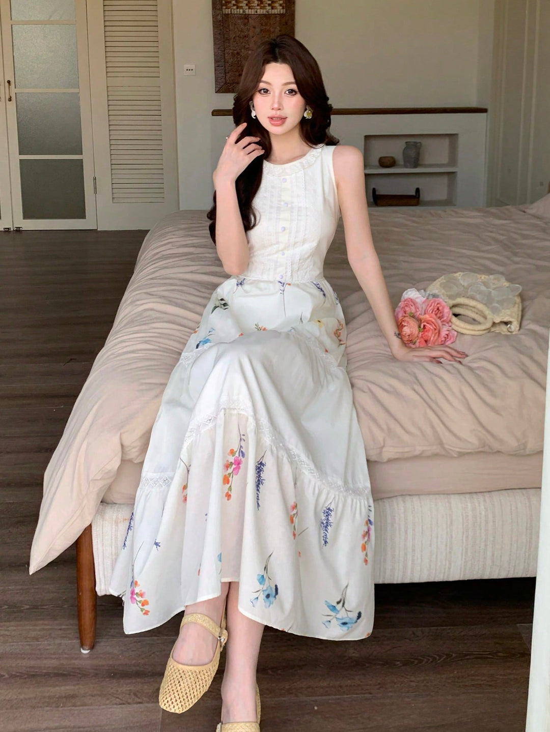 Rochie midi SHEIN, alb