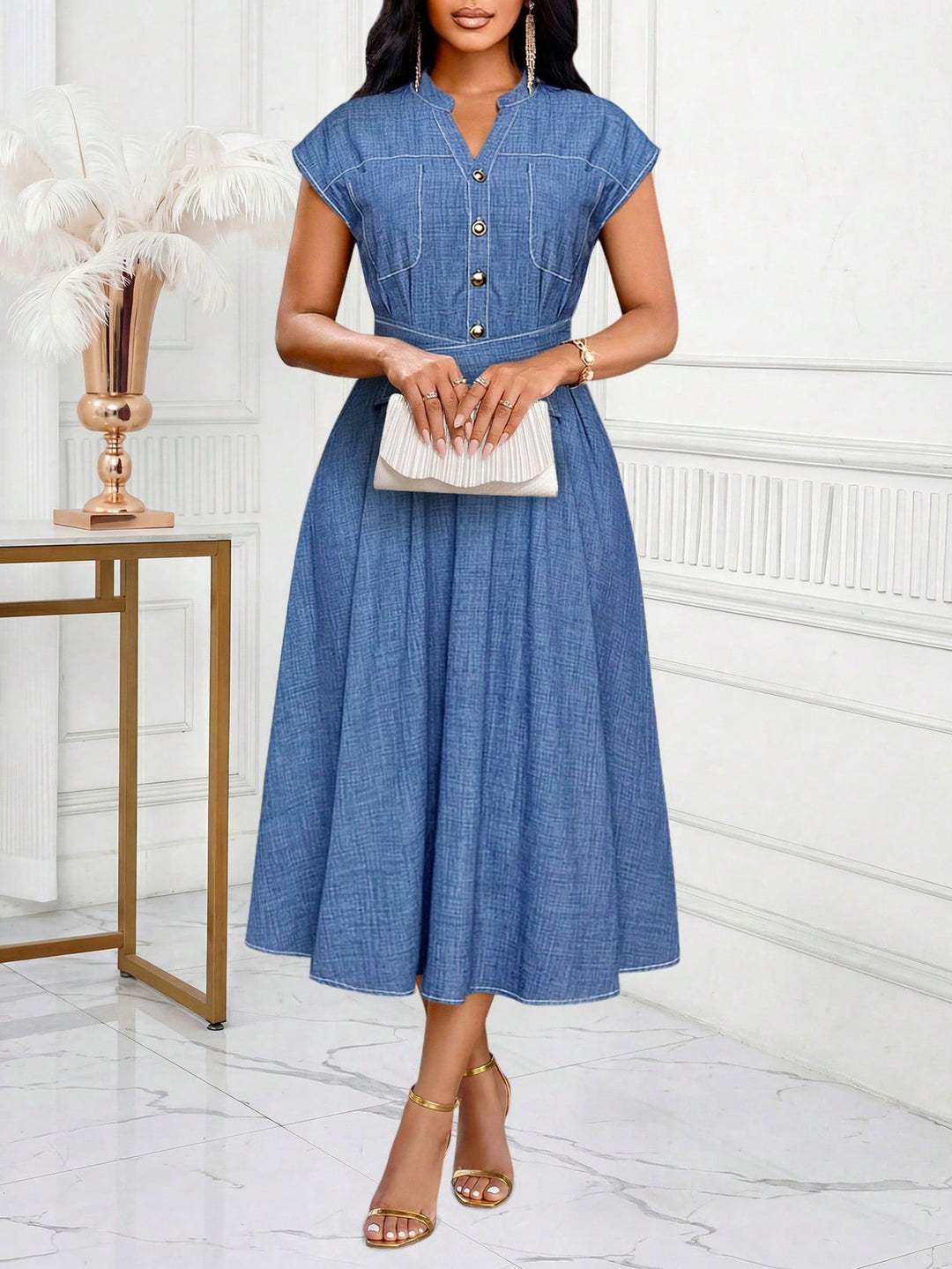 Rochie maxi SHEIN, albastru