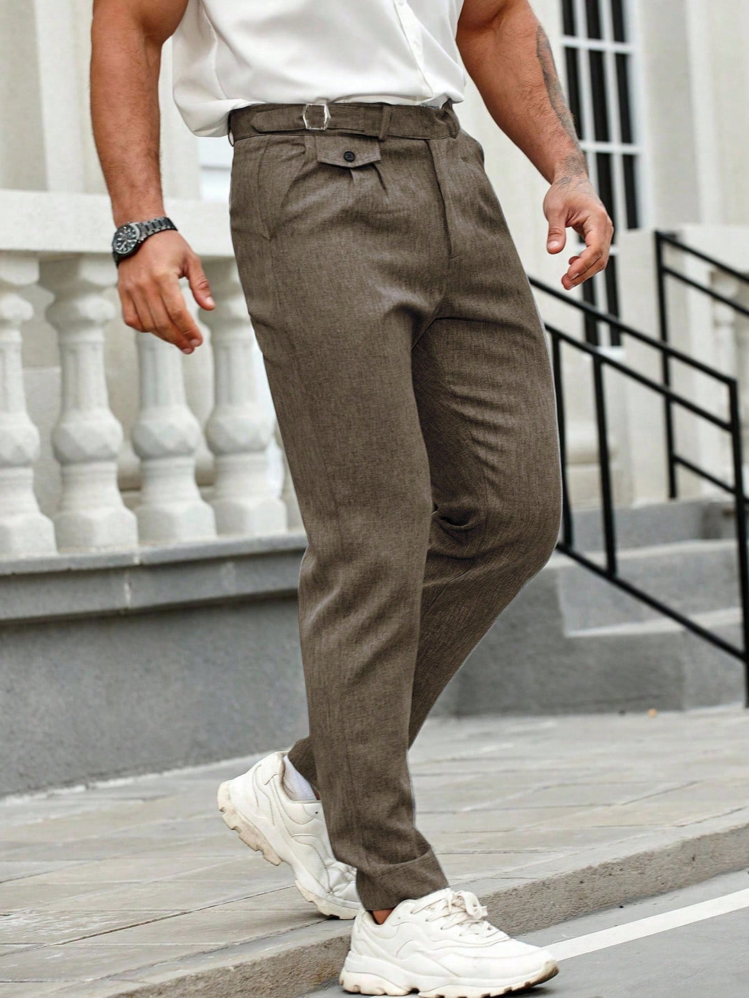 Pantaloni SHEIN, maro