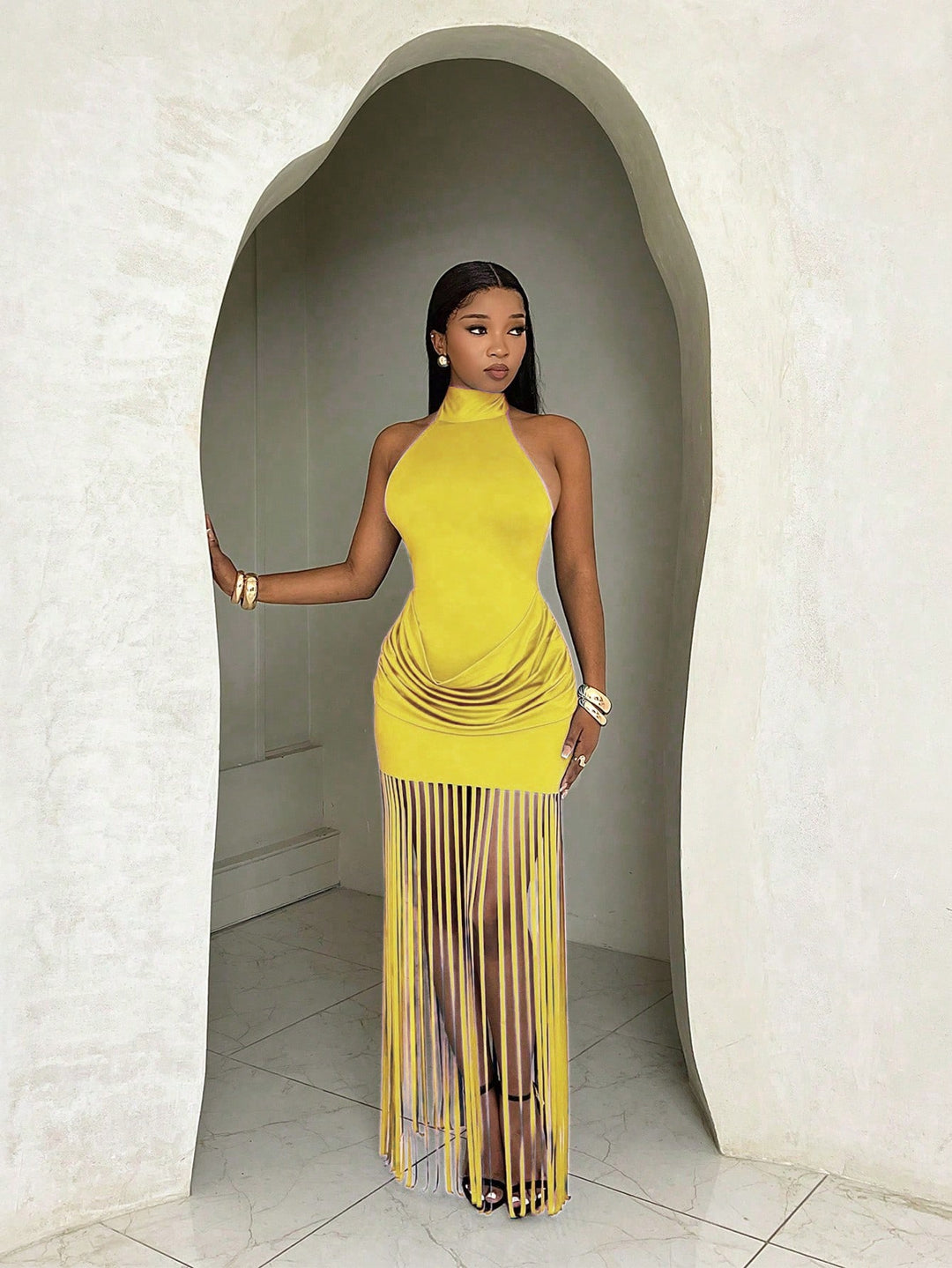 Rochie maxi SHEIN, galben