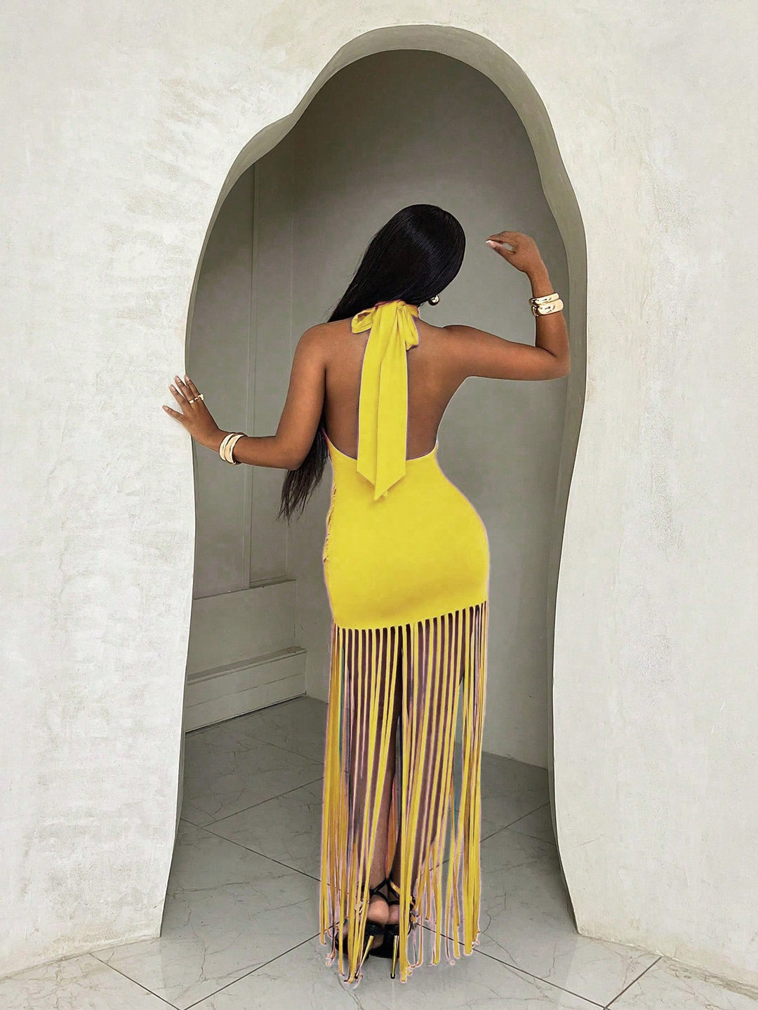 Rochie maxi SHEIN, galben