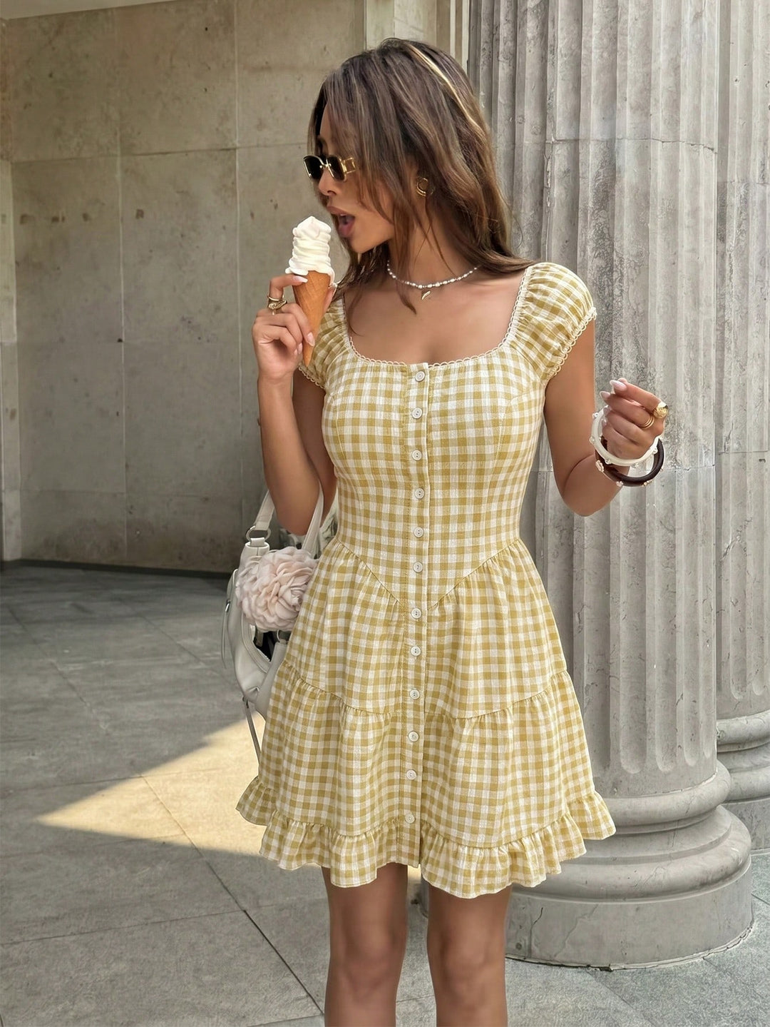 Rochie scurtă SHEIN, galben
