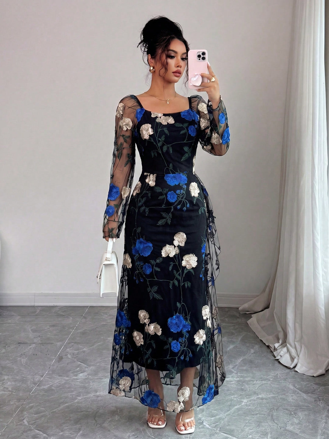Rochie maxi SHEIN, albastru