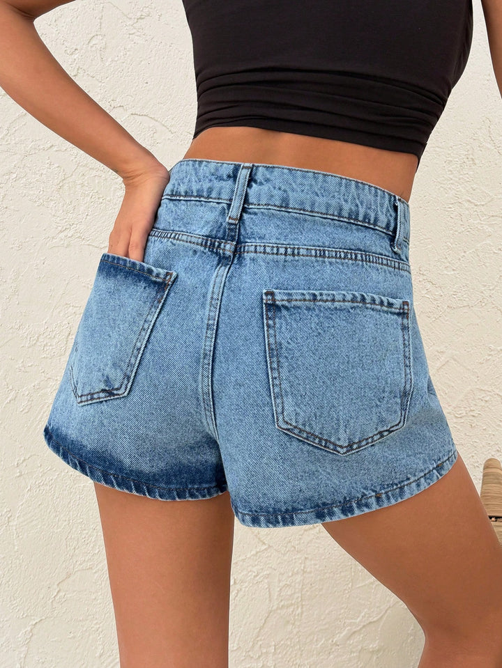 Pantaloni scurți SHEIN, albastru
