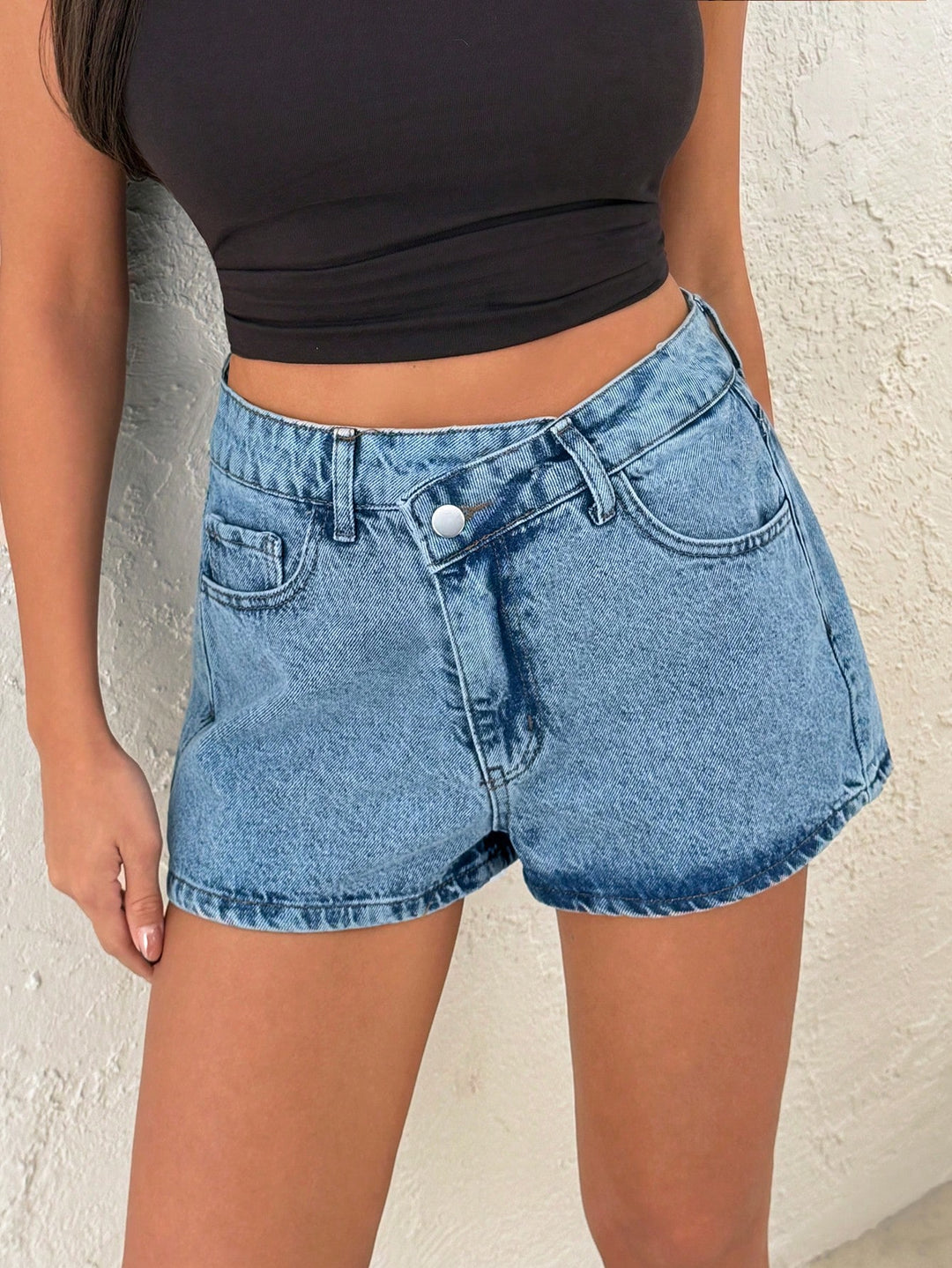 Pantaloni scurți SHEIN, albastru