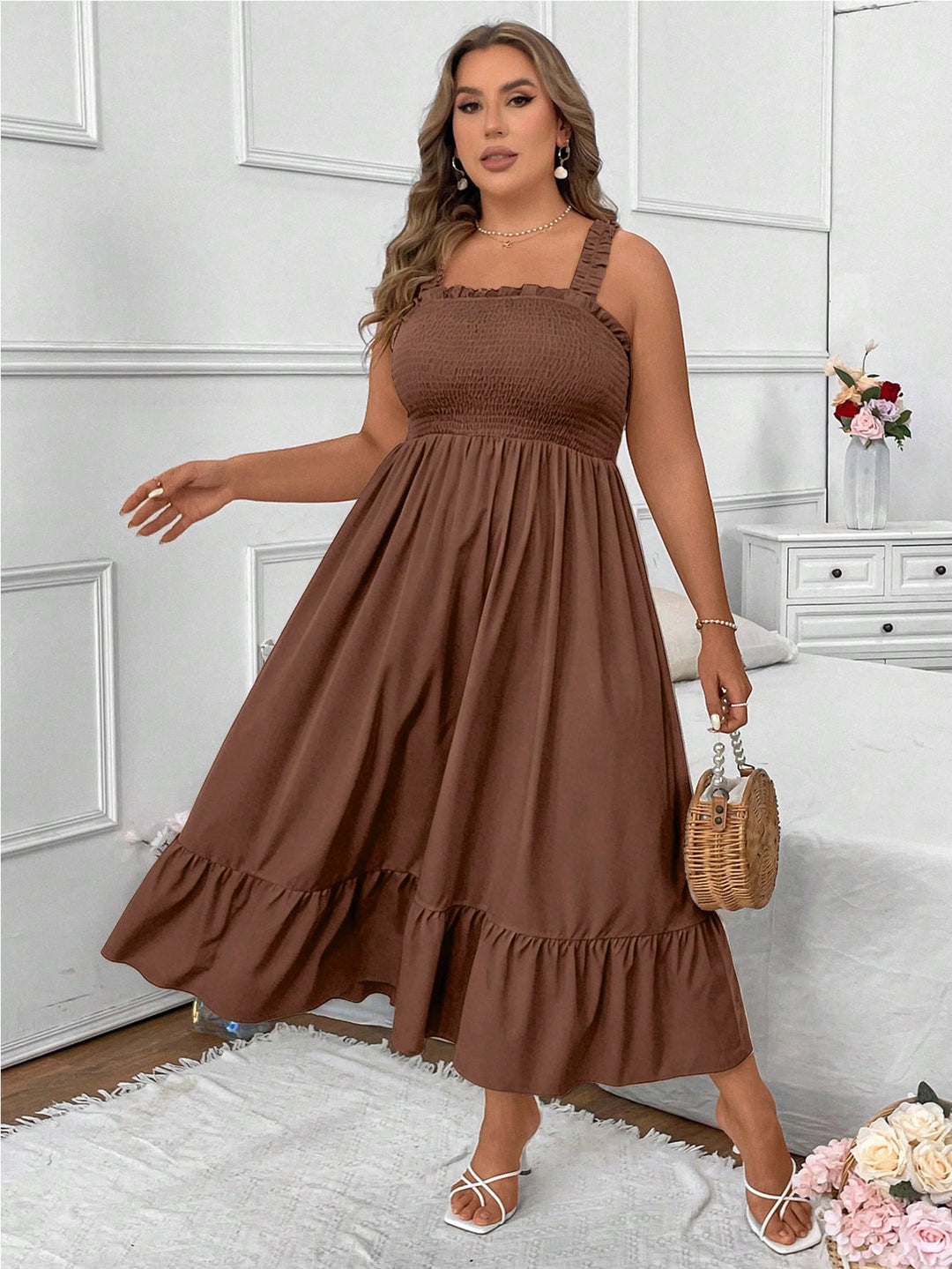 Rochie maxi SHEIN, maro