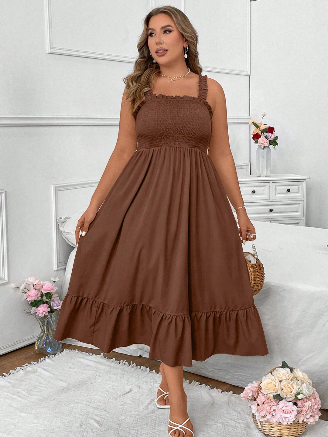 Rochie maxi SHEIN, maro