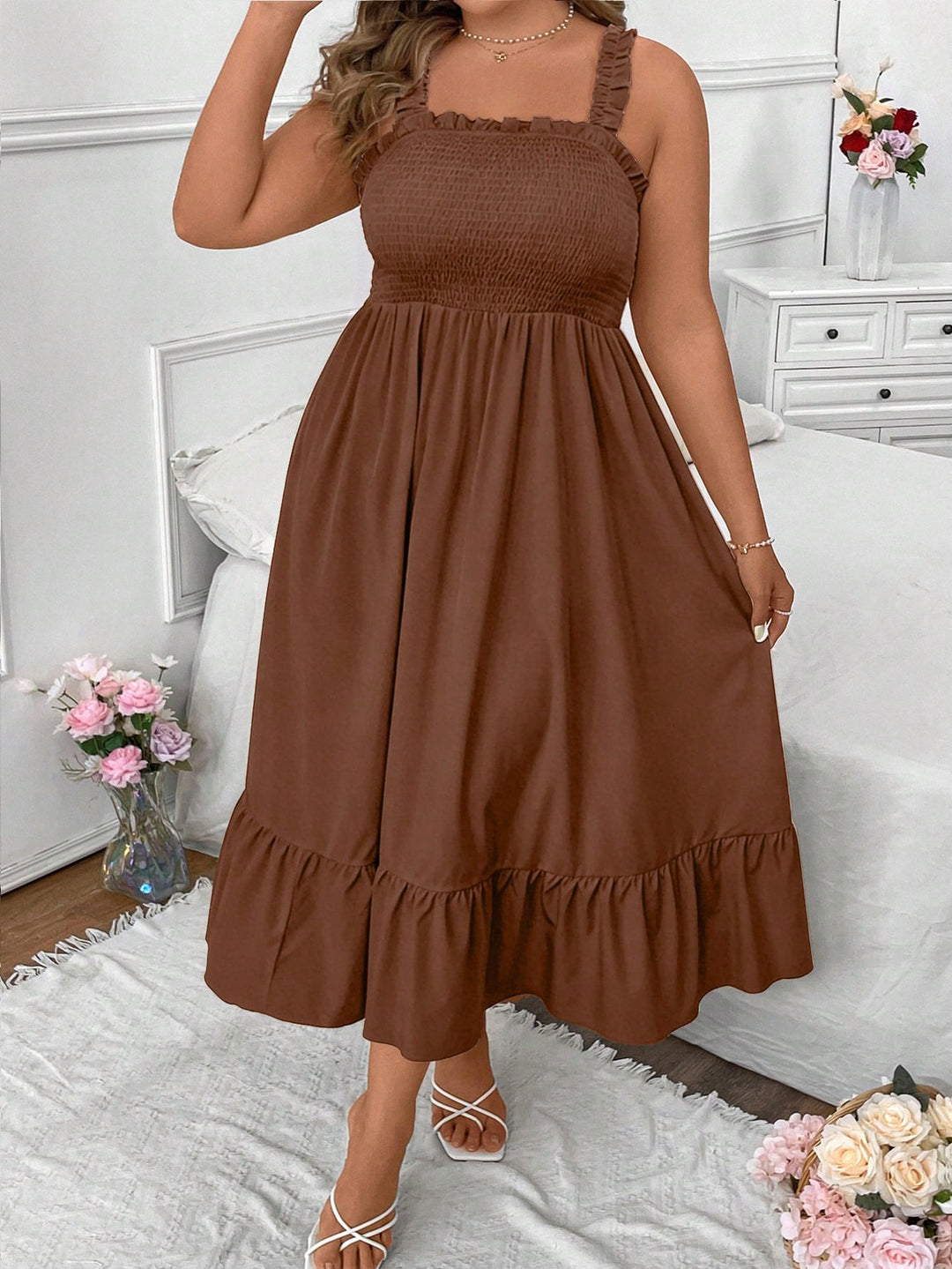 Rochie maxi SHEIN, maro