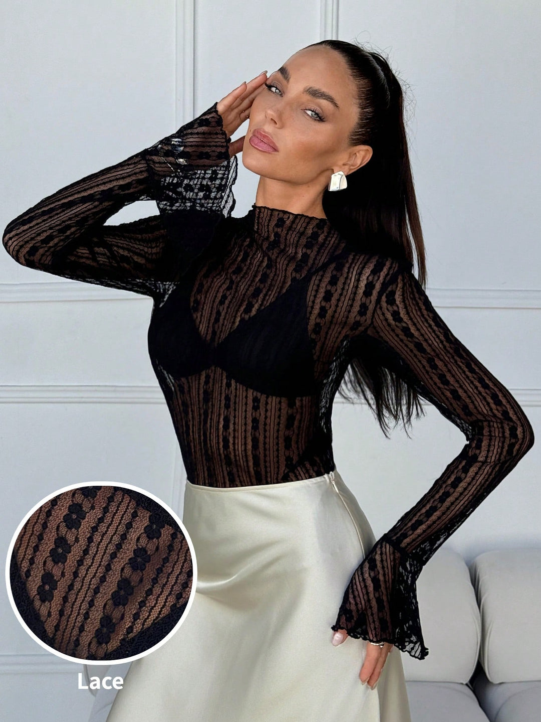Top SHEIN, negru