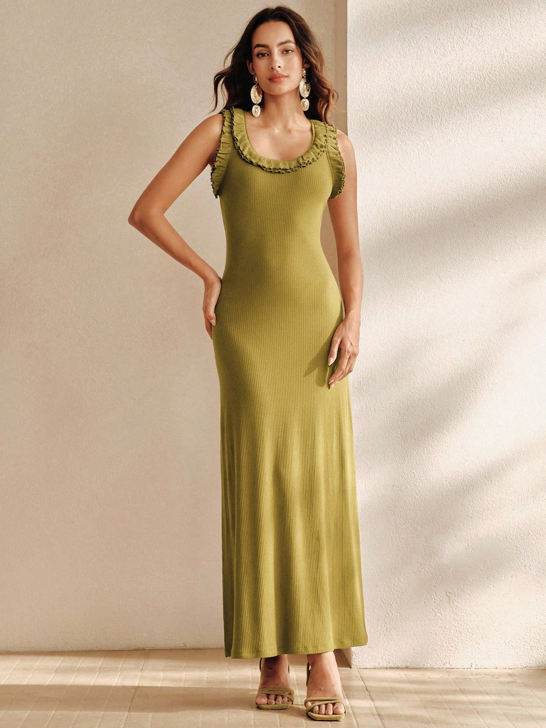 Rochie maxi SHEIN, verde