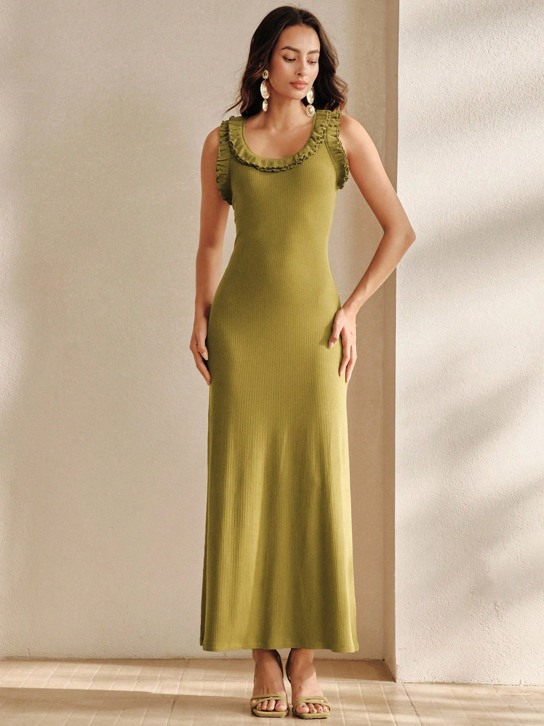 Rochie maxi SHEIN, verde