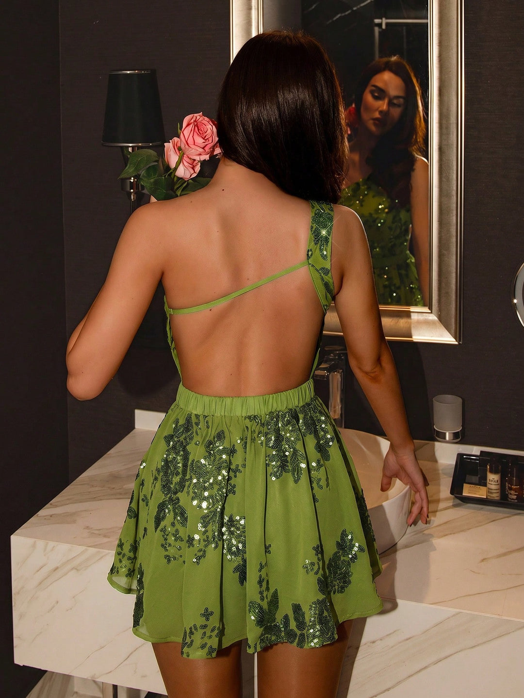 Rochie scurtă SHEIN, verde