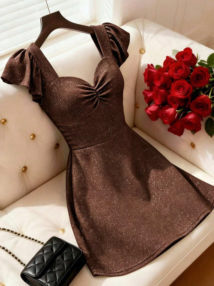 Rochie scurtă SHEIN, maro