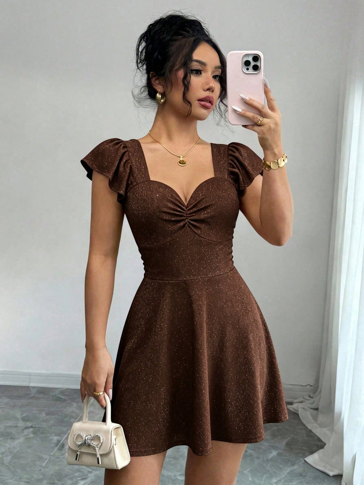 Rochie scurtă SHEIN, maro