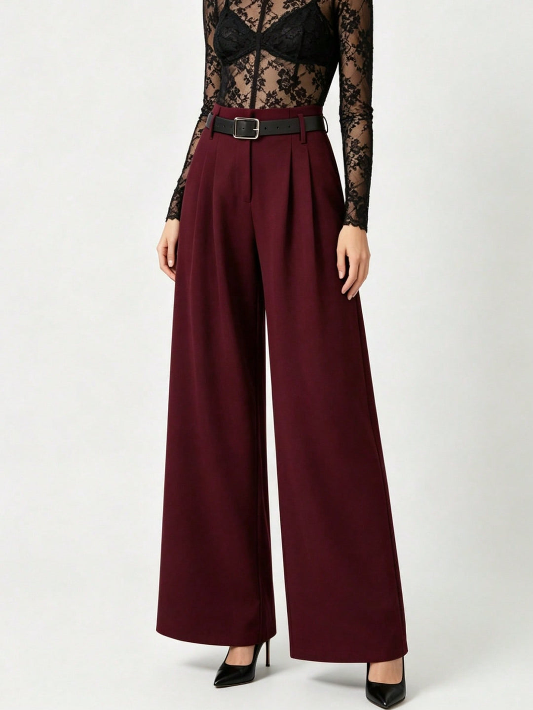 Pantaloni SHEIN, vișiniu
