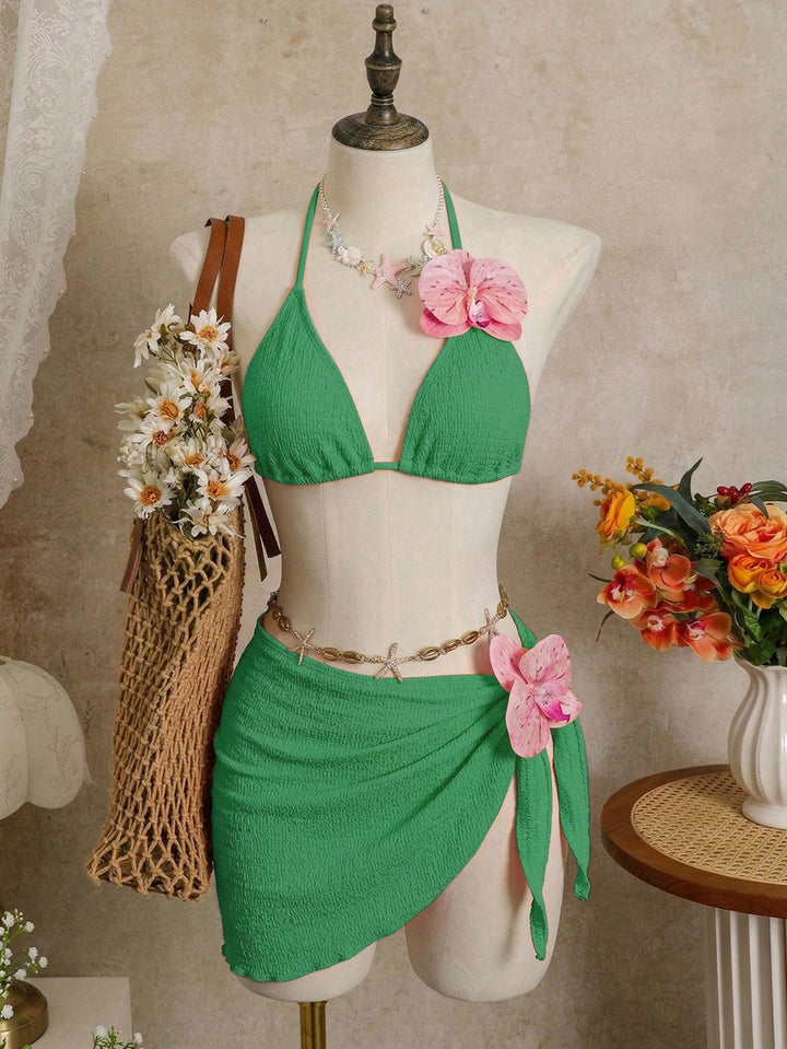 Set bikini de baie SHEIN, verde