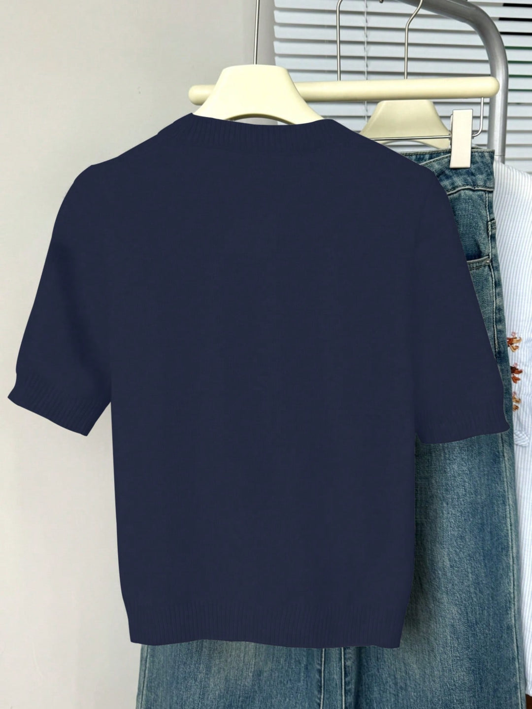 Pulover tricotat SHEIN, albastru