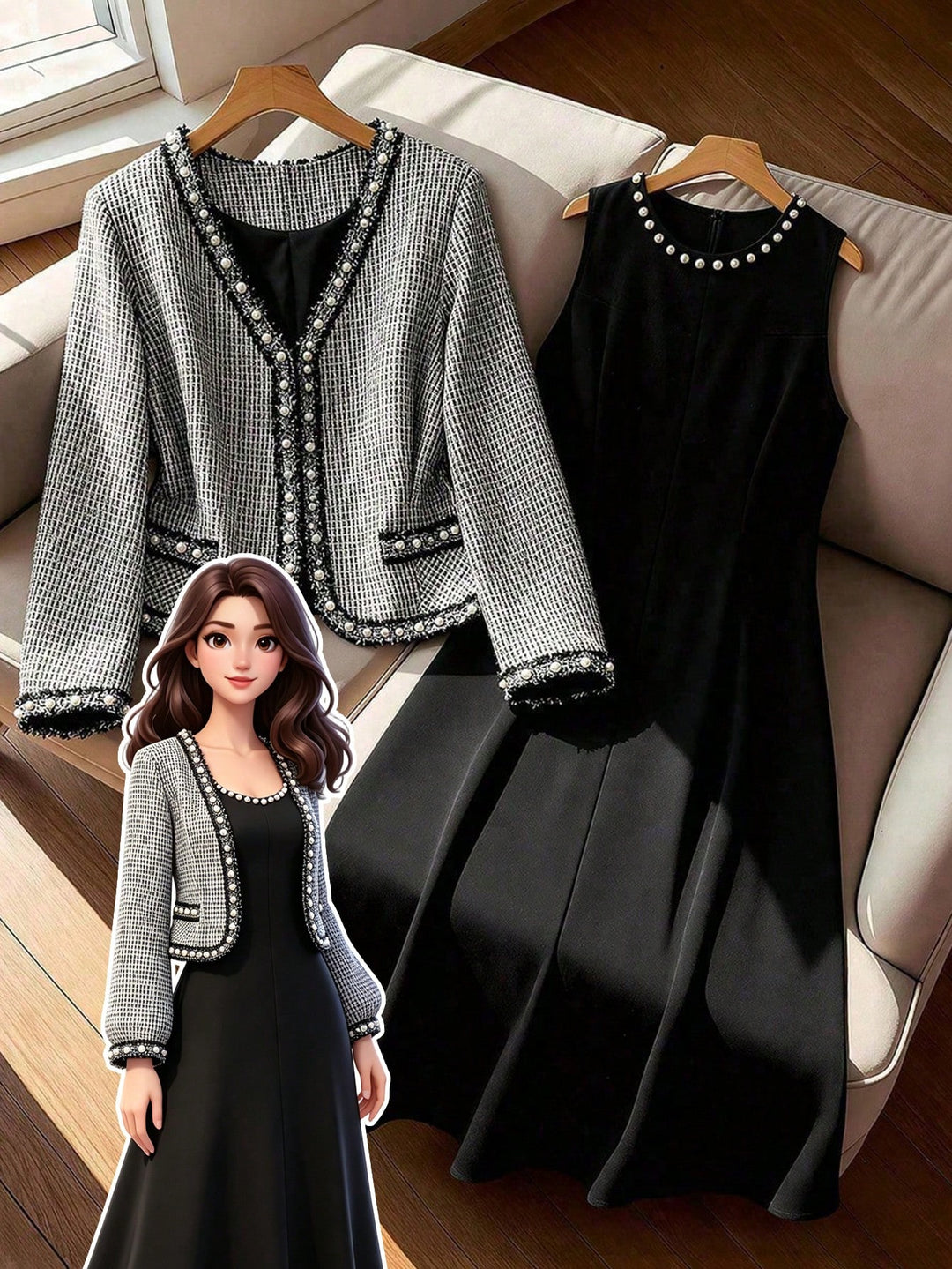 Set rochie și sacou SHEIN, mix culori