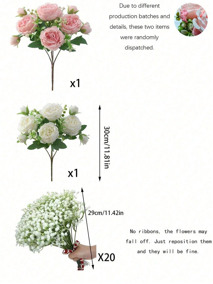 Floari artificiale SHEIN, mix culori