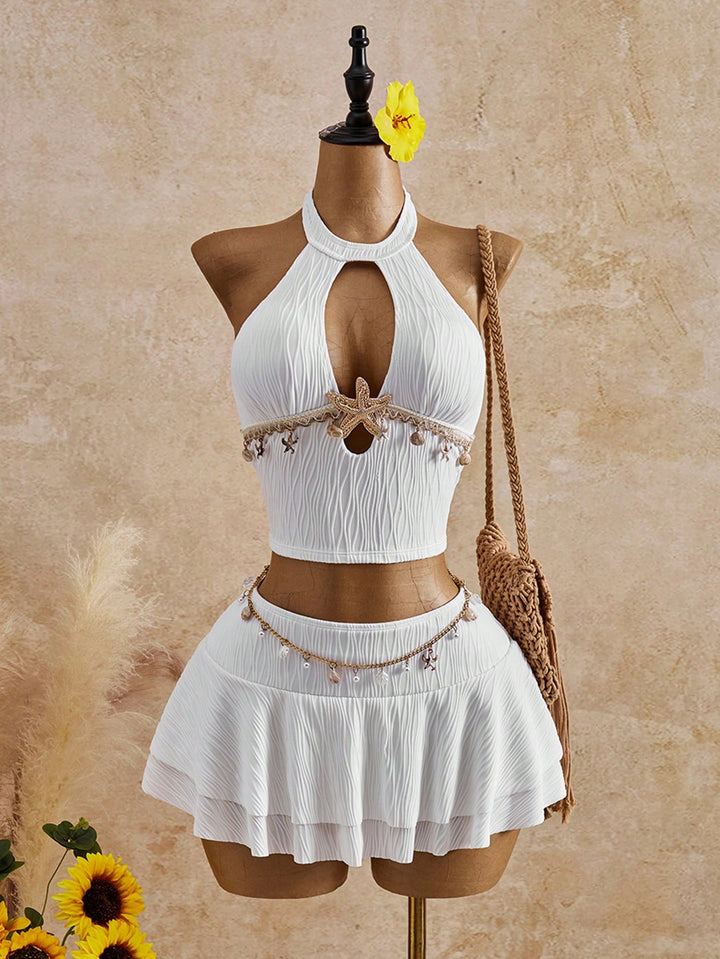 Set bikini SHEIN, alb