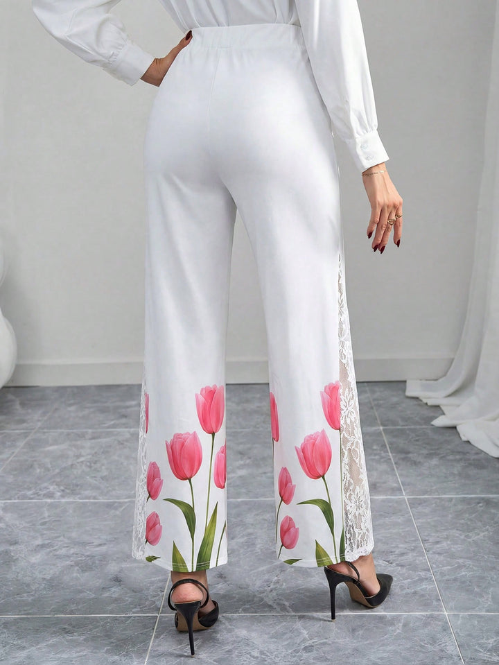 Pantaloni SHEIN, alb