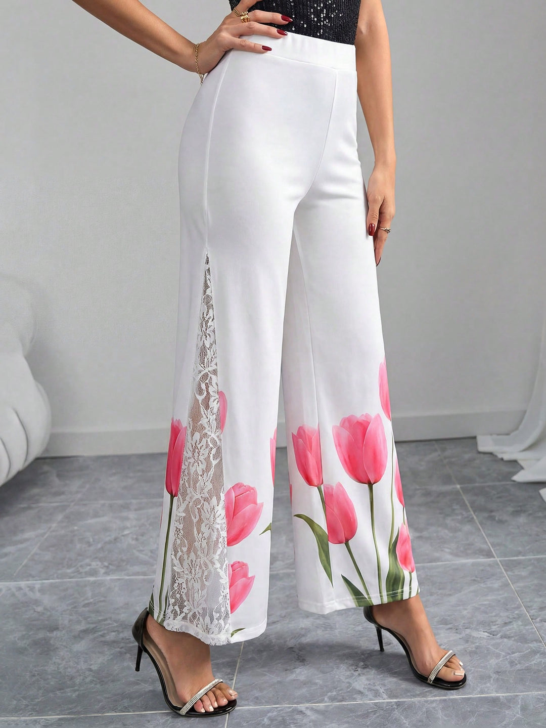 Pantaloni SHEIN, alb