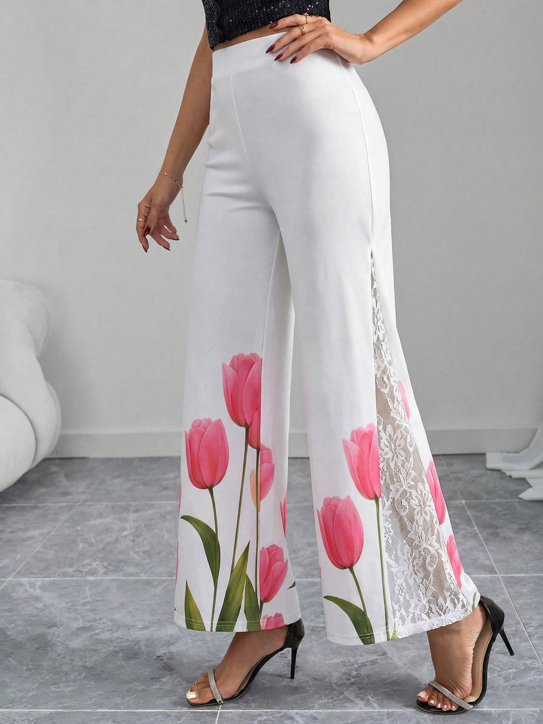 Pantaloni SHEIN, alb