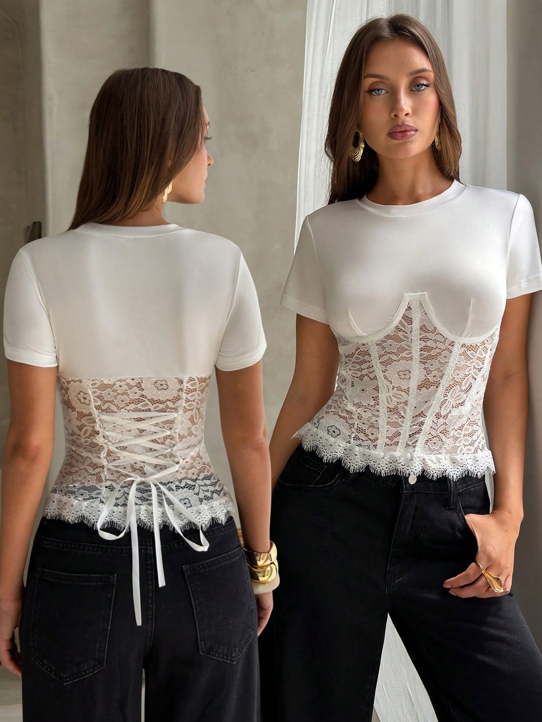 Top SHEIN, alb