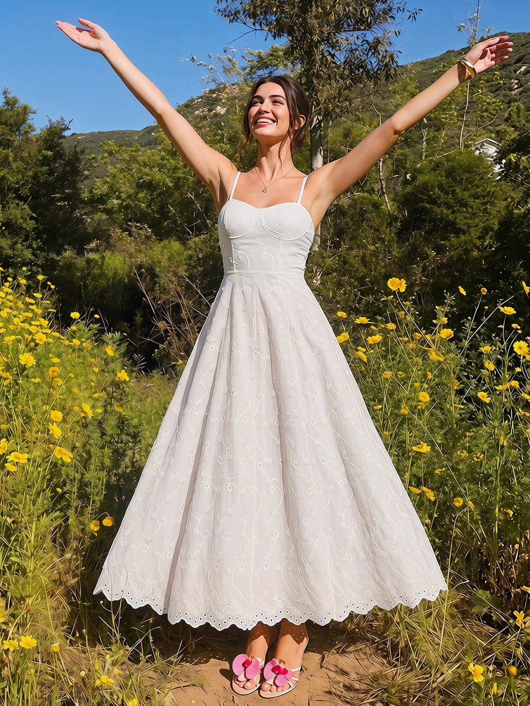 Rochie maxi SHEIN, alb