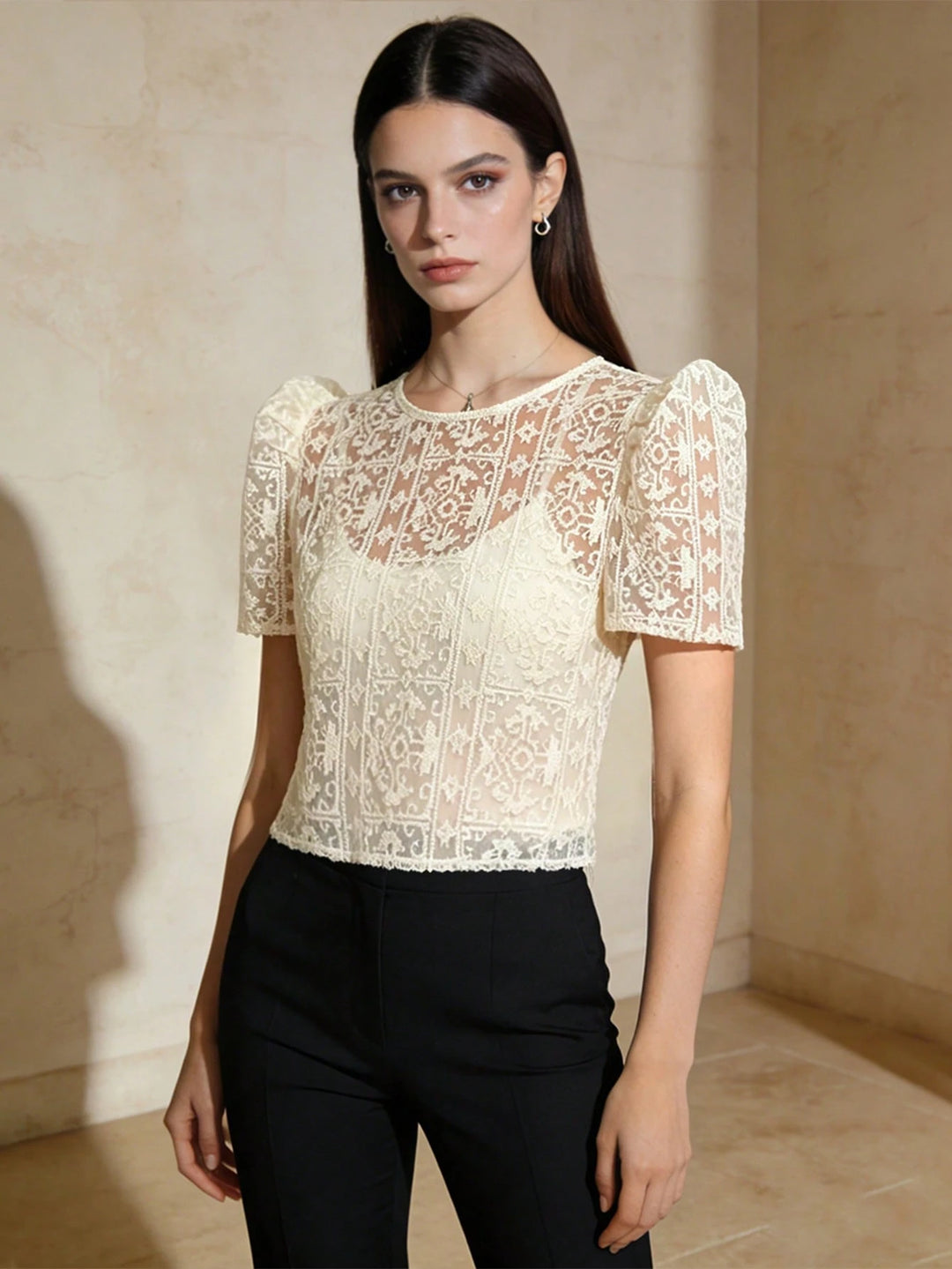 Top SHEIN, crem