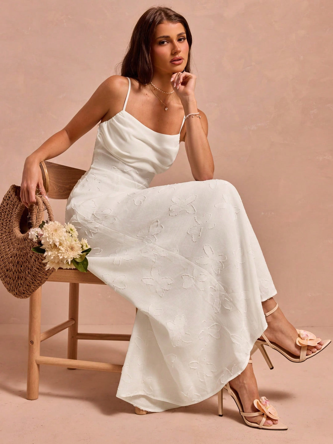 Rochie maxi SHEIN, alb