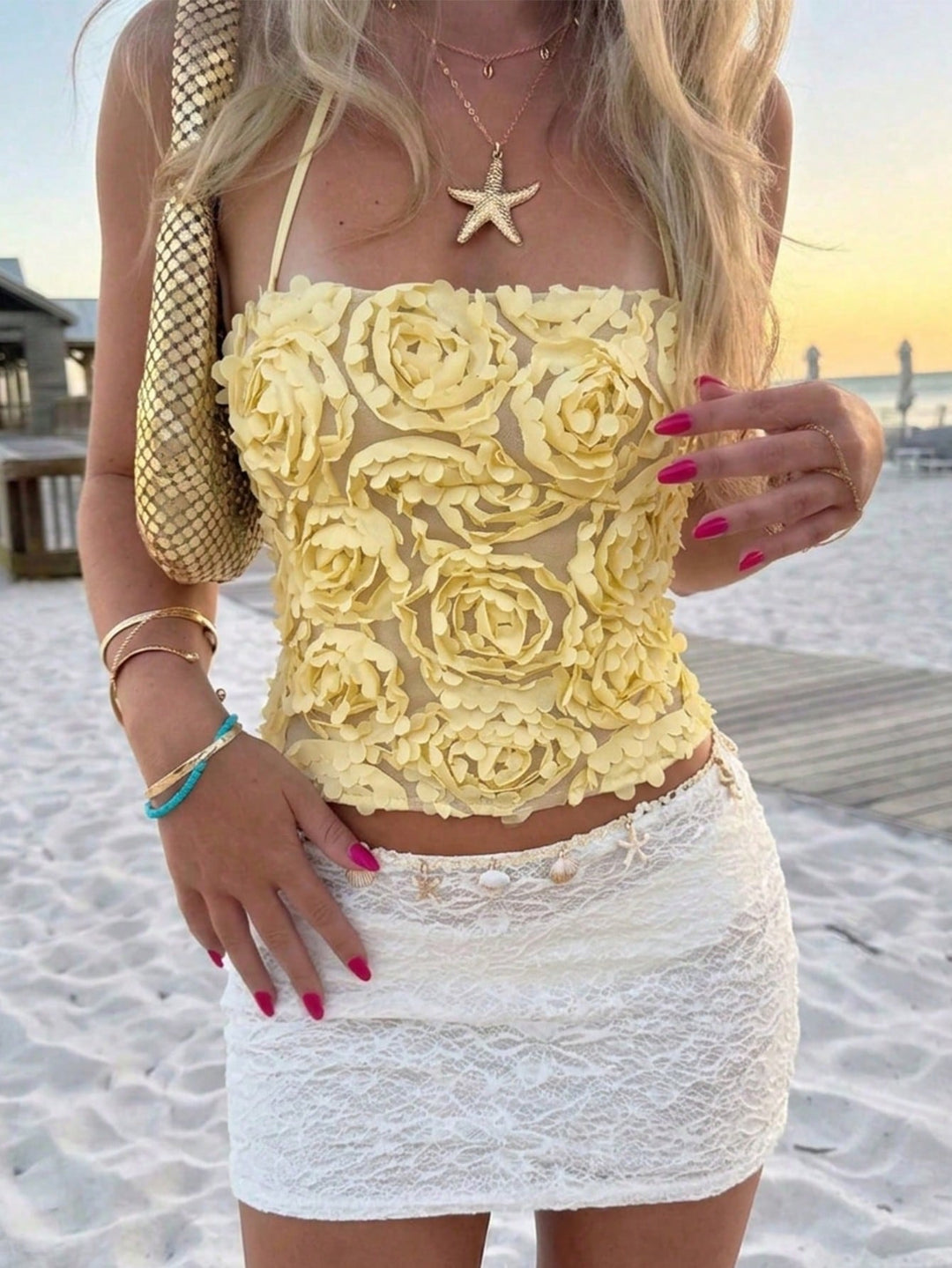 Top SHEIN, galben