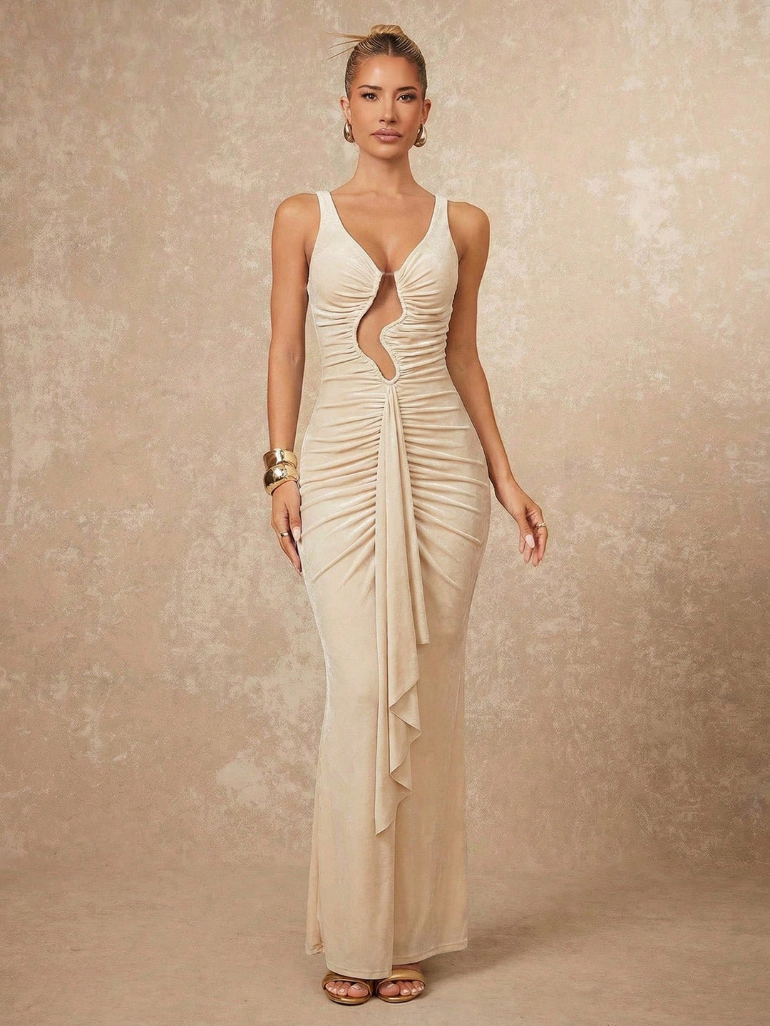Rochie maxi SHEIN, bej
