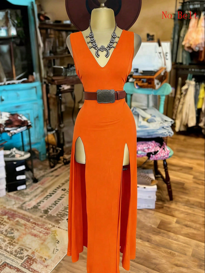 Rochie maxi SHEIN, portocaliu