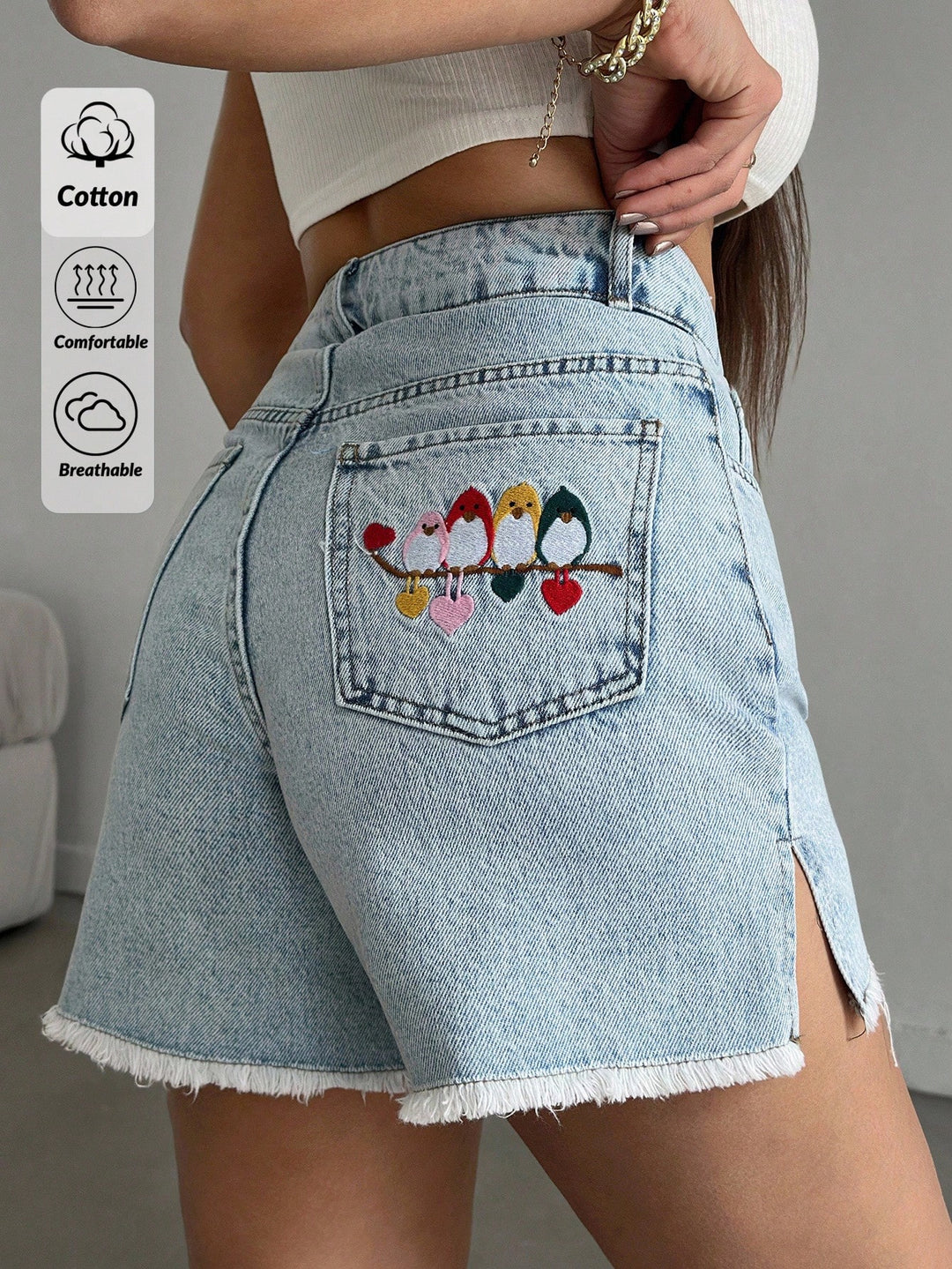 Pantaloni scurți SHEIN, albastru