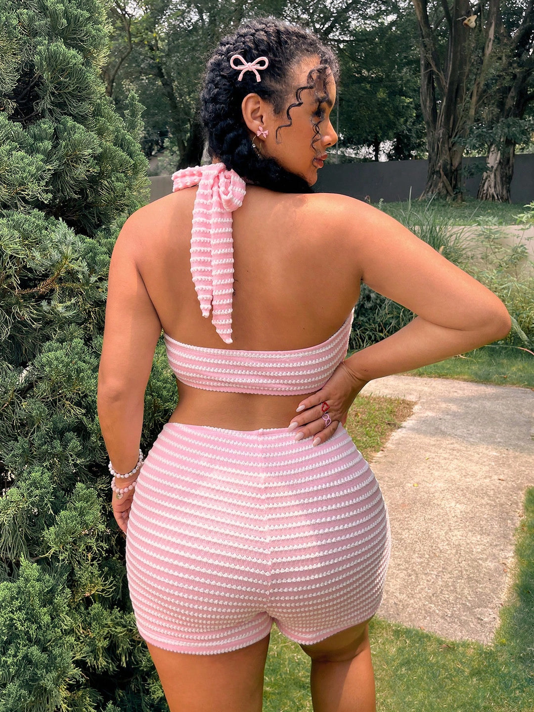 Set bikini de baie SHEIN, roz