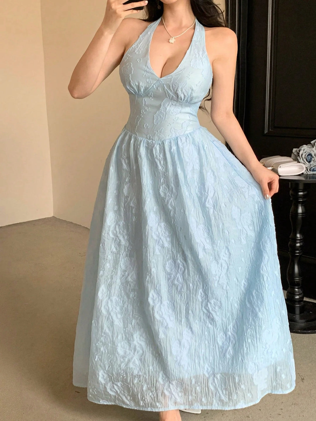Rochie maxi SHEIN, albastru