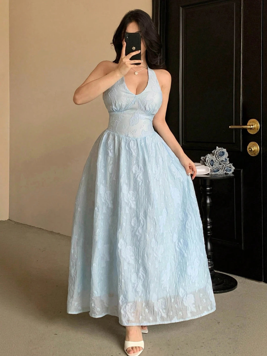 Rochie maxi SHEIN, albastru