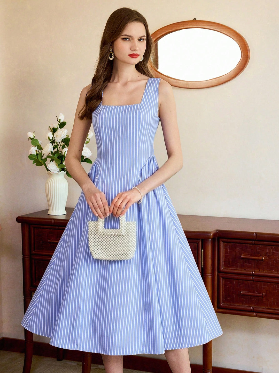 Rochie midi SHEIN, albastru
