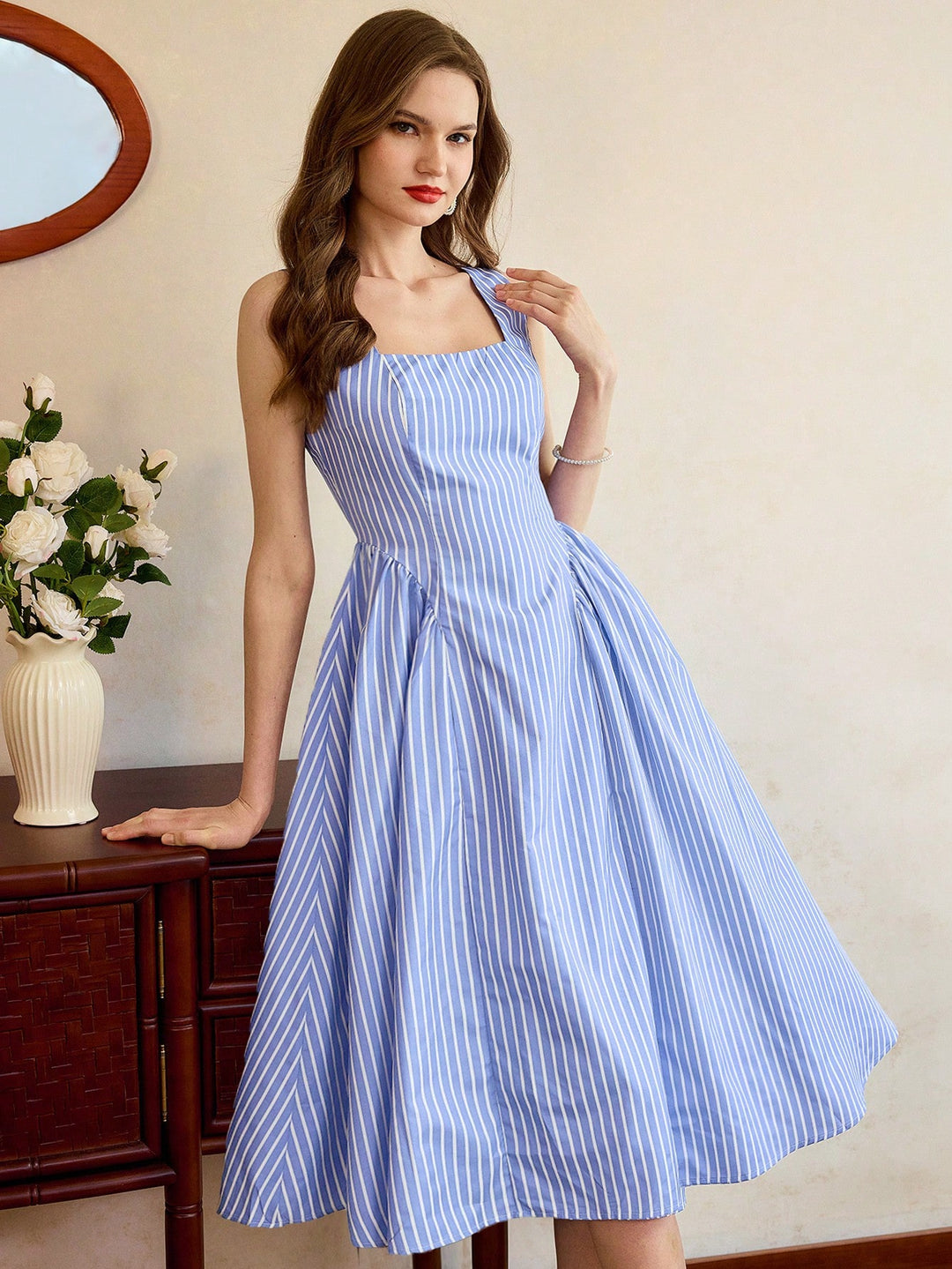 Rochie midi SHEIN, albastru