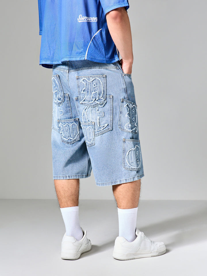 Pantaloni scurți SHEIN, albastru